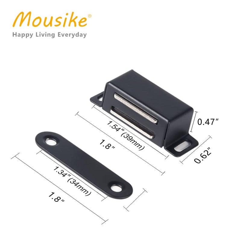 Mousike Cabinet Magnets Magnetic Door Catch Stainless Steel Door Magnet for Kitchen Bathroom Cupboard Wardrobe Closet Closures Cabinet Door Drawer Latch 20 lbs (Black 16Pack) - Image 2
